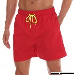 SILKWORLD Men's Swim Trunks Quick Dry Beach Shorts with Pockets Red B07CPQXSCV